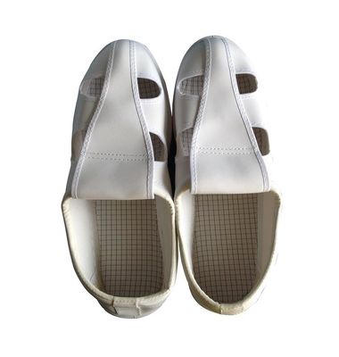 کفش تمیز رنگ سفید Unisex PVC چهار سوراخ Esd